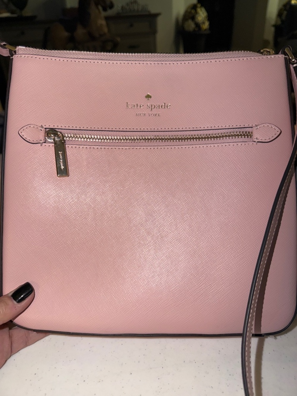kate spade Pink Saffiano Crossbody with Gold-Tone Trim